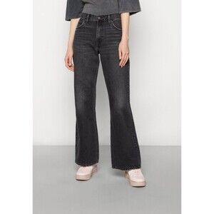 Levis Premium Women Baggy Boot Denim Jean Black Gray Mid Rise Loose Baggy New